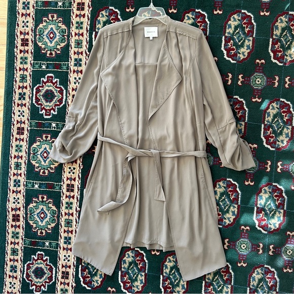 Babaton Jackets & Blazers - Babaton Olive-Taupe Draped Trench Coat